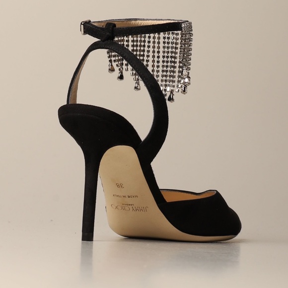 Jimmy Choo Birtie 85 crystal embellished pumps Sz 38 - Picture 7 of 12